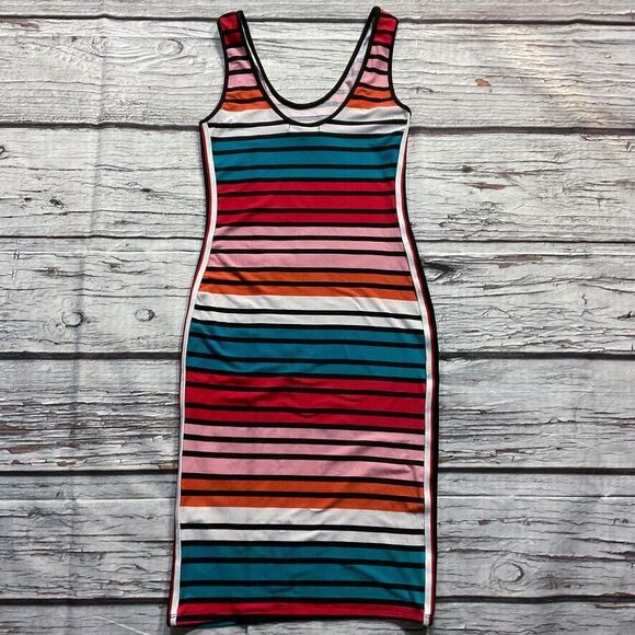 Derek Heart Womens Dress size Small Multicolor Stripe Soft Stretch Tank Sundress - Picture 8 of 10